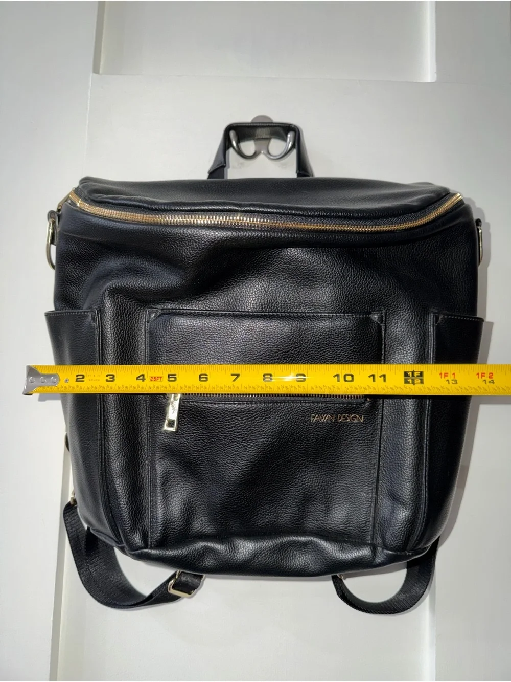 Fawn Design Diaper Bag Backpack Messenger Black Vegan Leather Original
